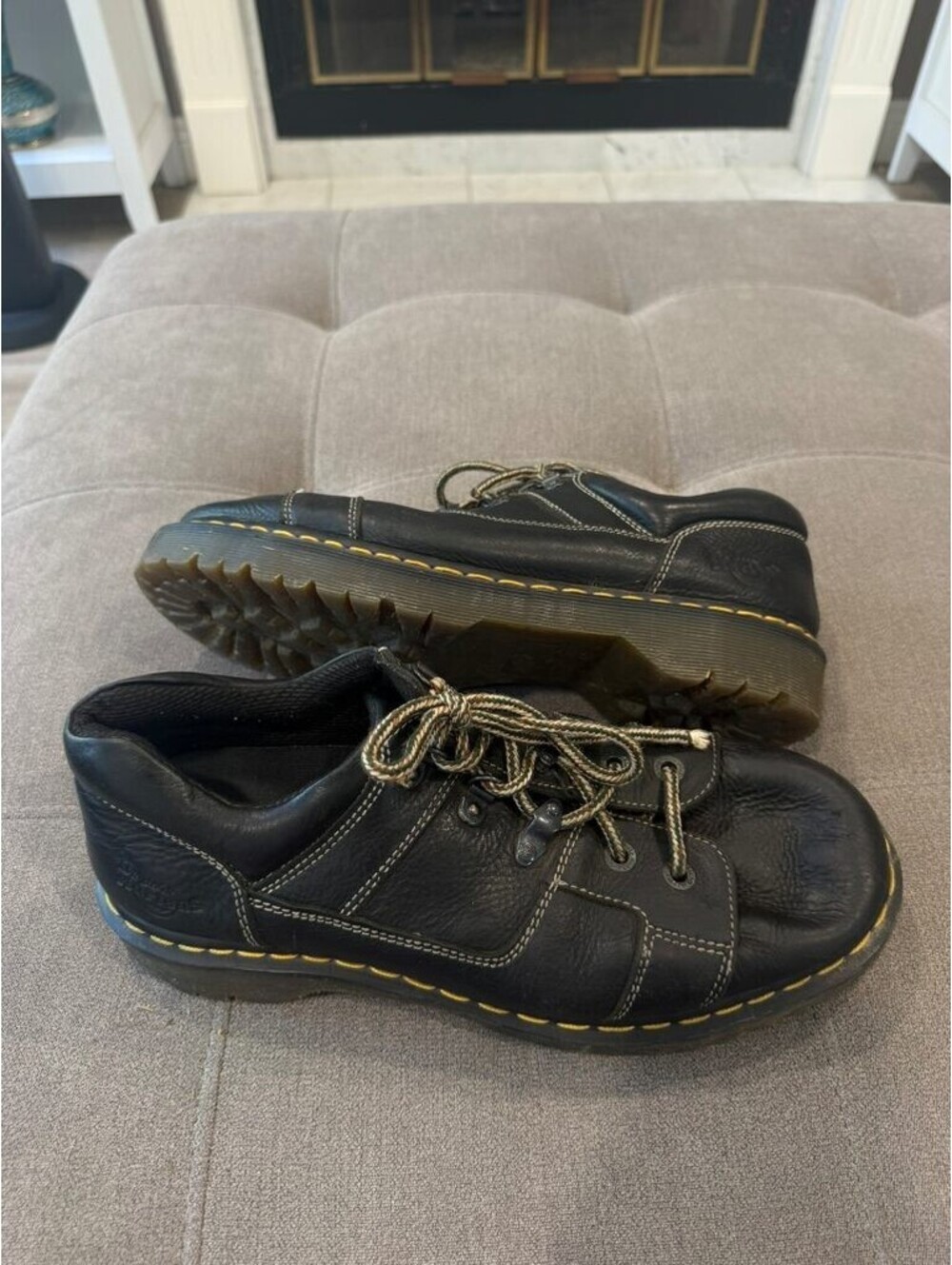 Dr Martens 8A79 Black Leather Lace-Up Shoes Mens US 12